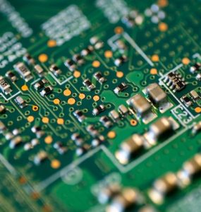 Old Motherboard on Macro Photo
