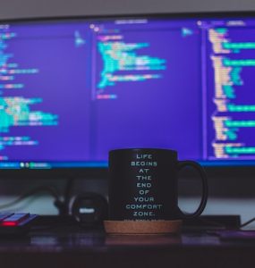 Coding witch cup of coffe