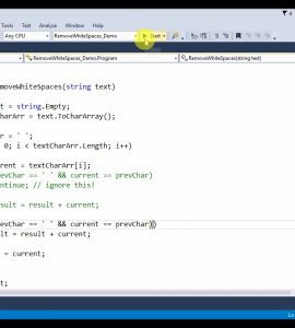 Process of  C# remove spaces from string