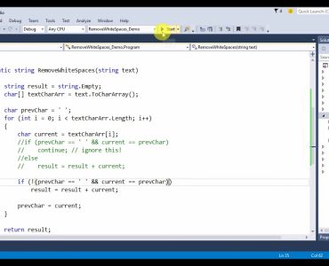 Process of  C# remove spaces from string