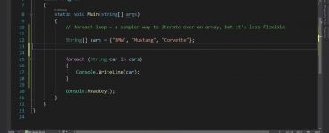 C# foreach loop tutorial example