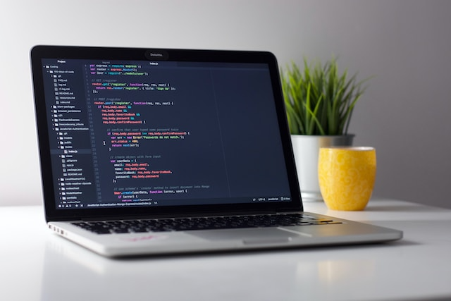 JavaScript in progress on laptop