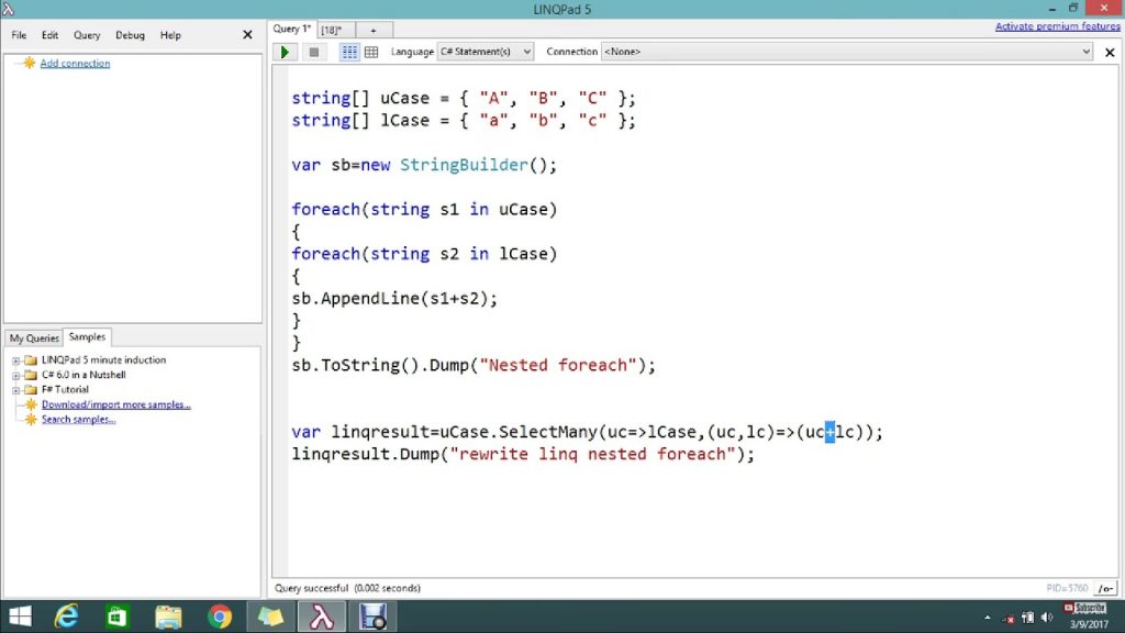 c# linq foreach