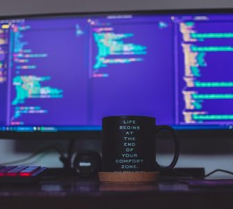 Coding witch cup of coffe