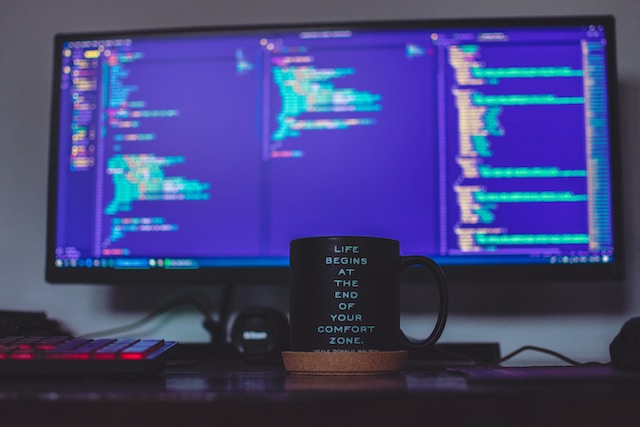 Coding witch cup of coffe